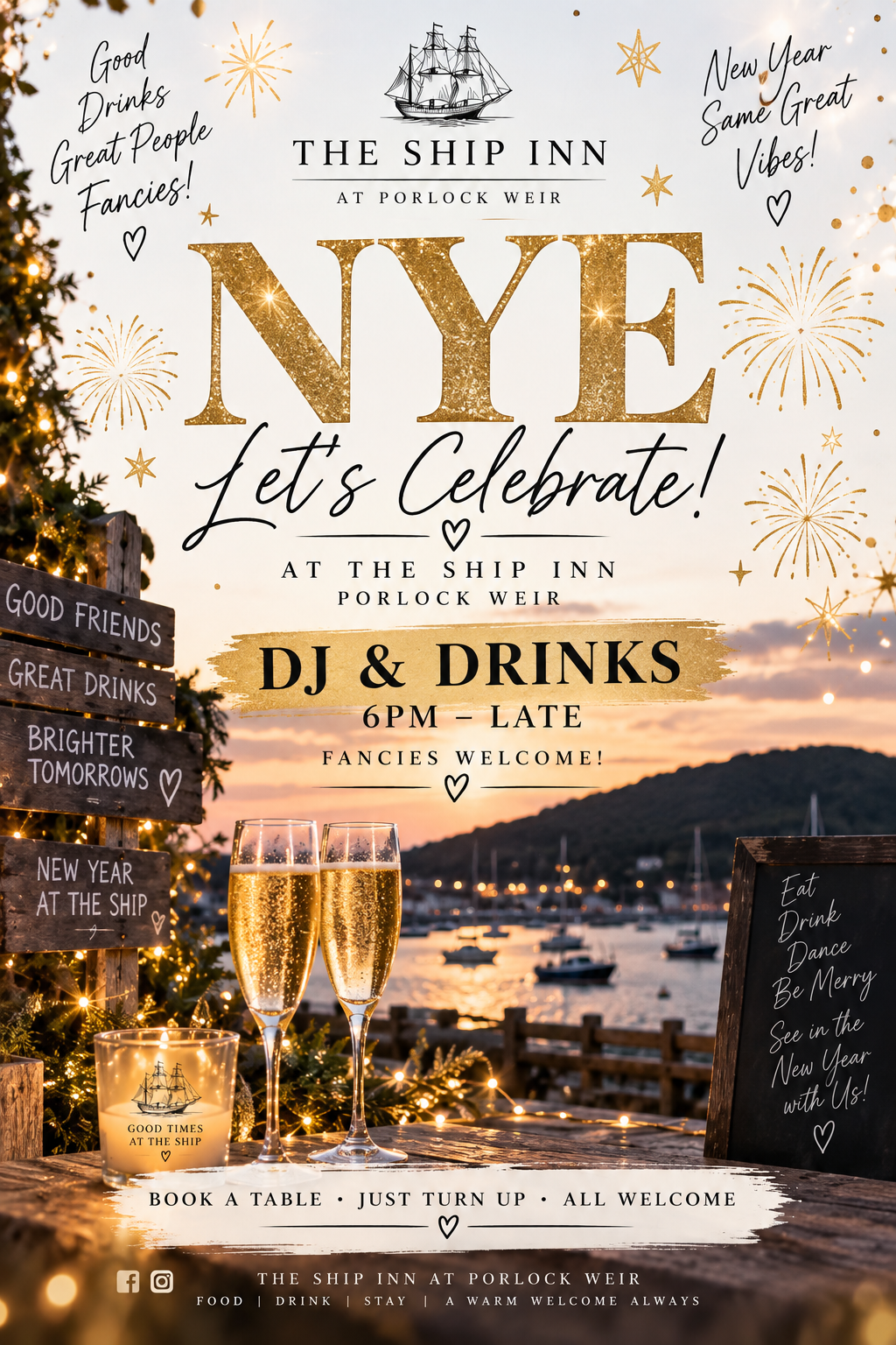 New Year's Eve at the Ship Inn, Porlock Weir