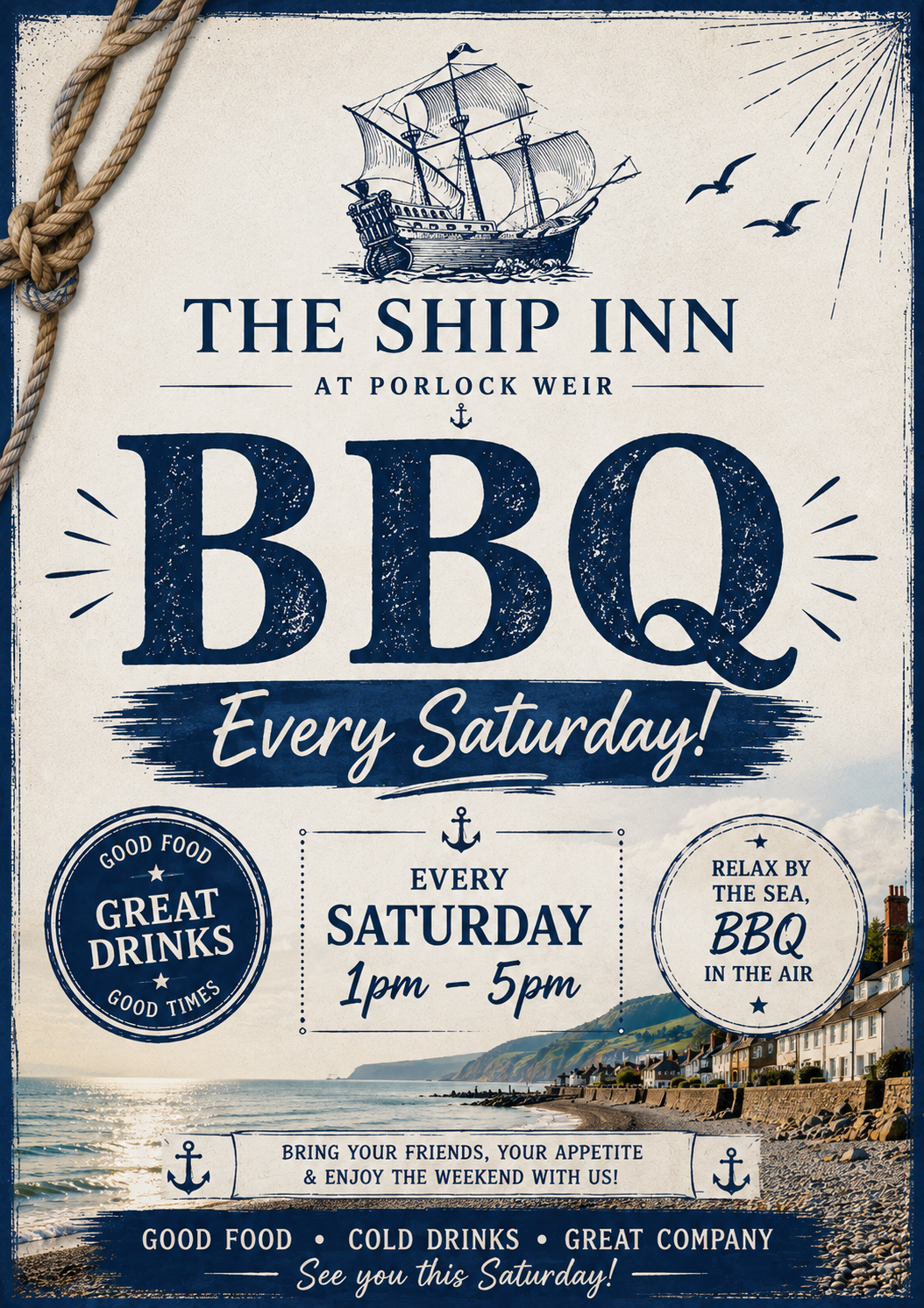 BBQ/Braai at the Ship Inn, Porlock Weir